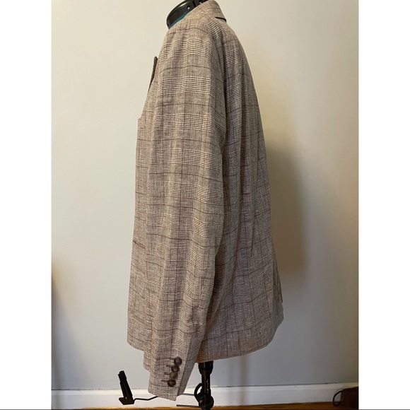 Asos Brown Linen Oversized Double Breasted Blazer - Picture 2 of 5